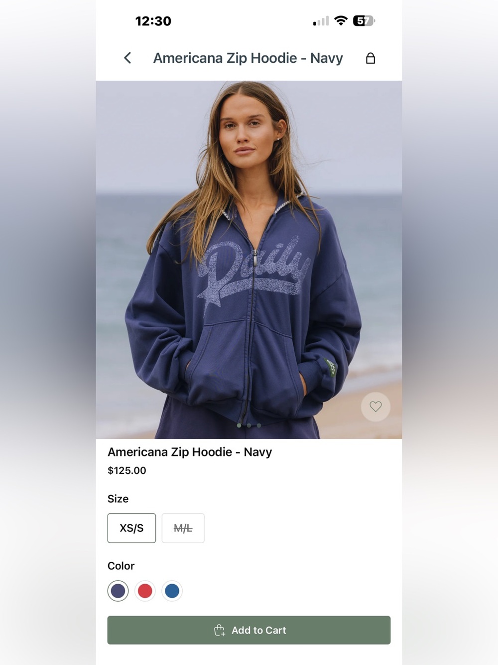 NWT Daily Drills Americana Zip Hoodie